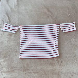 Striped Off the Shoulder Tube Top
